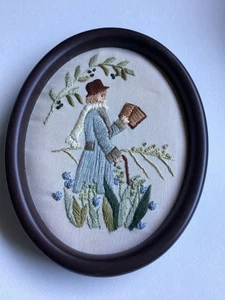 Vintage Handarbeit Stickbild Miniatur - Bild 1 von 4