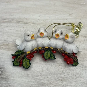 2003 Holly Twig Lane Dean Griff (HTLF-17) Birds Singing On Branch Ornaments VHTF - Picture 1 of 7