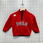 Vintage Polo Ralph Lauren Fleece 1/4 Zip Red Pullover Kids Size 4 15.5x17