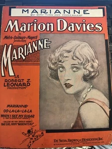 Partituras de Talkie Temprano D 1929 Marianne con Marion Davies - Imagen 1 de 2