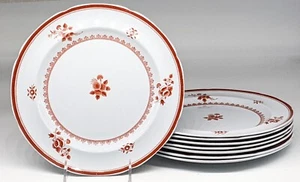 8 Spode Gloucester Red Dinner Plates Fine Stone - Picture 1 of 5