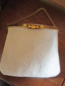 Bolso/Cartera Vintage BLANCO Italiana Cuentas EXCLUSIVO LA REGALE - Años 60 - Imagen 1 de 4