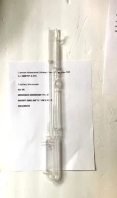 Viscosímetro de dilución Cannon-Ubbelohde, tamaño 100 K= (MM²/S²) 0,015 Foto 1 de 3