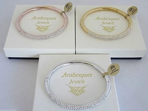 GENUINE ARABESQUES BRACELET/BANGLE SWAROVSKI CRYSTAL ELEMENTS SILVER/ROSE/GOLD - Picture 1 of 14