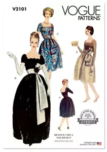Vintage 1950's Vogue Pattern Miss/Women Evening Ball Gown, Cocktail Dress V2101 - Picture 1 of 11