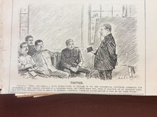 K1e Ephemera Original Punch Cartoon 1901 Army Tactics
