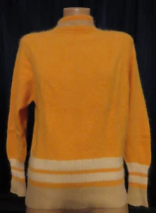 JUMPER RETRO VINTAGE WOMENS SIZE S, YELLOW ANGORA LAMBSWOOL - Picture 1 of 1