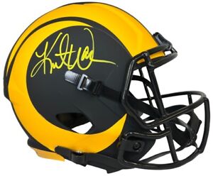 Kurt Warner autographed signed Full Size Eclipse helmet Los Angeles Rams BAS