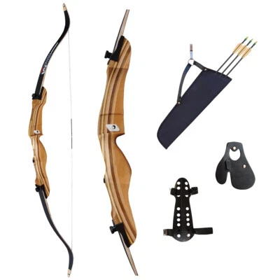 FRANKS-CASTLE Bogenset Recurvebogen Core Black 70" 18-38 lbs mit Zubehör und Pfeilen