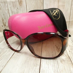 Juicy Couture Tortoise Sunglasses FRAMES w/ Case - Gold-Tone Bow Accent - Picture 1 of 13