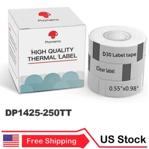 14x25mm Transparent Label Maker Tape Sticker Thermal Paper Self-Adhesive For D30 - Picture 1 of 7