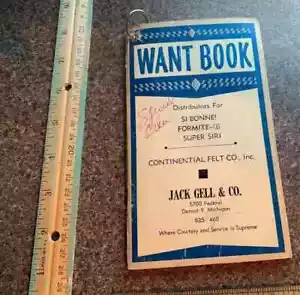 WANT BOOK JACK GELL AND CO. CONTINENTAL FELT CO. DETROIT user graph VINTAGE RARE - Bild 1 von 3