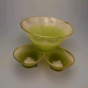Juego de 3 tazones para servir ensaladas vintage Blendo West Virginia Glass Co - Imagen 1 de 2