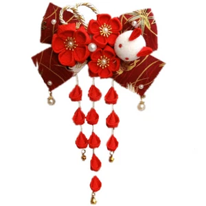 Girl Plush Rabbit Hair Clips Lolita Tassel Japanese Sakura Hairpin Barrette Cute - Bild 1 von 16