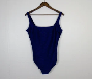 Gottex Badeanzug blau 16 3D-Druck eckiger Ausschnitt integrierter BH blau Einteiler - Bild 1 von 9