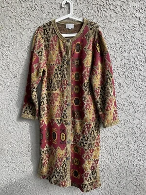 Cárdigan plumero tejido M Soft Surroundings para mujer bohemio hecho en EE. UU. EXCELENTE Foto 1 de 4