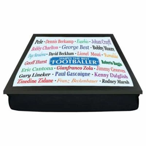 Simply the Best FOOTBALLER Cushion Laptop Lap Dinner Tray Icon Legend Sport Gift - Picture 1 of 2