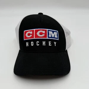 Cappello da hockey CCM nero bianco berretto a rete regolabile ricamato giovane taglia unica - Foto 1 di 8