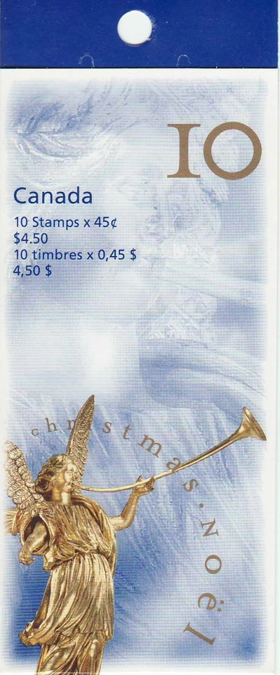 Estampillas de Canadá - Folleto Panel de 10 - Ángeles de Navidad #1764 (BK211a) - MNH, 1998 Foto 1 de 1