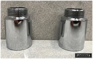 Pair 3/4" Polished Chrome Extensions for Wall Mounted Shower Valve or Bath Tap - Picture 1 of 5