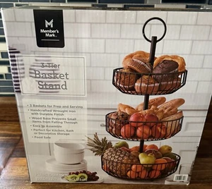 Member's Mark 3 Tier Basket Stand FRUIT VEGETABLE SNACKS TOILETTRIES 29" x15" - Picture 1 of 3