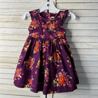 Vestido floral púrpura para niños Janie & Jack. Excelente estado. Talla 6/12 meses Foto 1 de 4