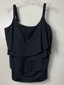 Coco Reef Plus Layer Bra-Sized Tankini Swim Top Cast Black Size 18W-40DD - Picture 1 of 8