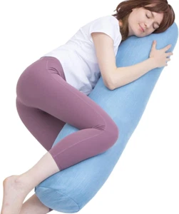 Body Pillow, Bolster Pillow with Cooling Cover, Long round Roll Cylinder Pillow - Picture 1 of 8