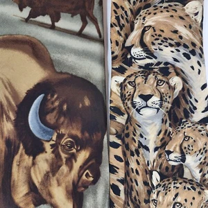 WWF World Wildlife Fund Cheetahs & Buffalo LOT OF 2 Mens Neck Ties #164 #240 - Picture 1 of 10