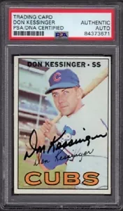 1967 Don Kessinger Topps Baseball #419 persönlich signiert PSA/DNA authentisches Autogramm - Bild 1 von 2