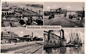 AK WILHELMSHAVEN Mehrbild Hafen, Südstrand, Nassaubrücke 30/50er - Bild 1 von 1