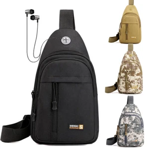 Men Women Small Crossbody Sling Backpack Travel Backpack for Chest Shoulder Bag - Picture 1 of 18