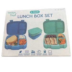 Bentgo Fresh Lunch Box Containers, 2-pack, Blue & Green, New in Box - Picture 1 of 6