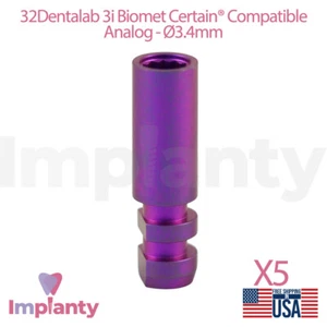 5x Accesorio Dental Titanio Analógico 3.4mm Compatible Bioma Cierto Púrpura - Imagen 1 de 4