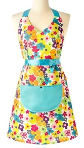 Delantal de cocina Vigar acuarela flores talla única con bolsillo delantero lavable nuevo  - Imagen 1 de 2