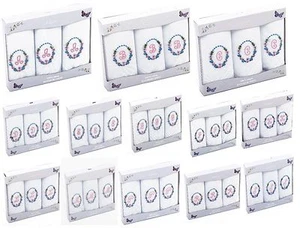 Damen Taschentücher 3er Pack weiß Baumwolle personalisiert Anfangsbuchstabe monogrammiert - Bild 1 von 4
