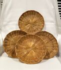 Vintage 4 Set of Handmade Bamboo Plate Holders for Picnic/Wall Decor - Taiwan