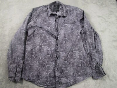 Guess Shirt Mens Medium Gray Geometric Button Up Long Sleeve Modern - Image 1 of 4