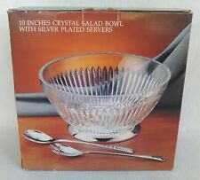 New listing
		Vtg Paul Revere Silversmiths 10 in. Crystal Salad Bowl w/ Silver Plated Servers