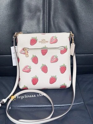COACH CAQ09 Mini Rowan File Bag With Strawberry Print Coated Canvas & Leather - Image 1 of 4