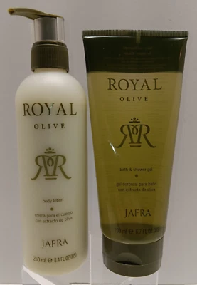 Набор лосьонов для тела JAFRA Royal Olive 8,4 жидких унции и гель для ванны и душа 6,7 жидких унции - Изображение 1 из 3
