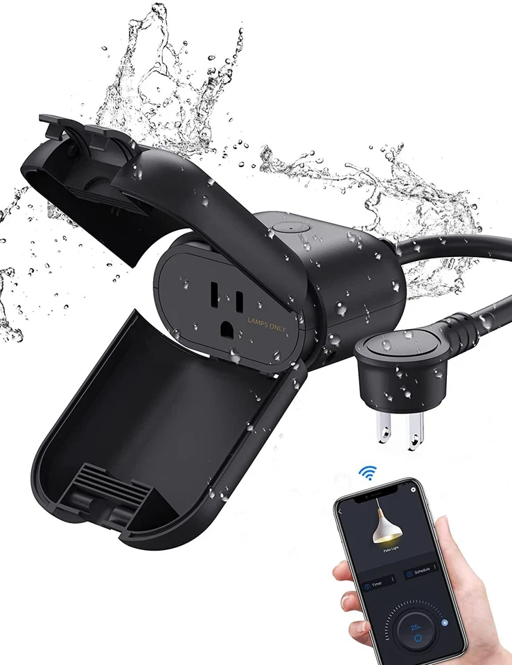 ELEGRP Smart Outdoor Dimmer Plug, Waterproof IP66 Plug- in Dimmer,...  - Image 1 of 4