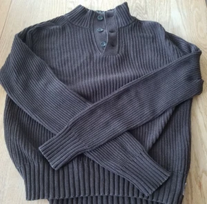 American Eagle Outfitters Pullover Sweater Mens Sz L Gray 3 Button Casual - Picture 1 of 10