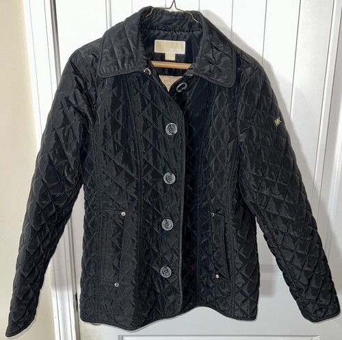 Giacca tampone Michael Kors donna motivo trapuntato diamante nero taglia L