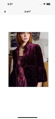 Elevenses Ditsy Print Rayon Silk Velvet Jacket 12 - Image 1 of 4