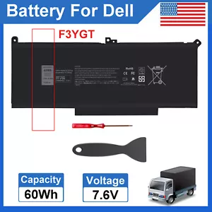 LOT 1-50 F3YGT Battery For Dell Latitude E7280 7380 E7480 E7390 7390 7480 7490 - Picture 1 of 11