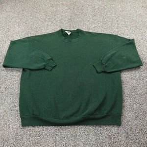 VTG Jerzees Sweater Mens 3XL Green Crew Neck Sweatshirt Blank Grunge USA 90s - Picture 1 of 12