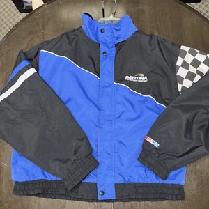 Daytona Speedway NASCAR Windbreaker Jacke Vintage 80s Herren Royal Blau XL USA - Bild 1 von 11