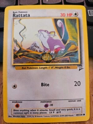 1995 Pokemon Base Set "Rattata" Card #89/130 Vintage - Image 1 of 3