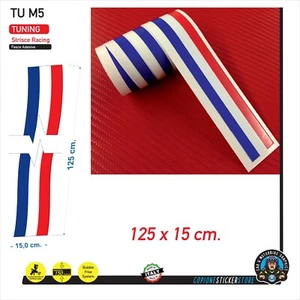 Fascia Striscia Adesiva Tricolore Bandiera Francia Tuning Racing 125 x 15 cm - Imagen 1 de 1